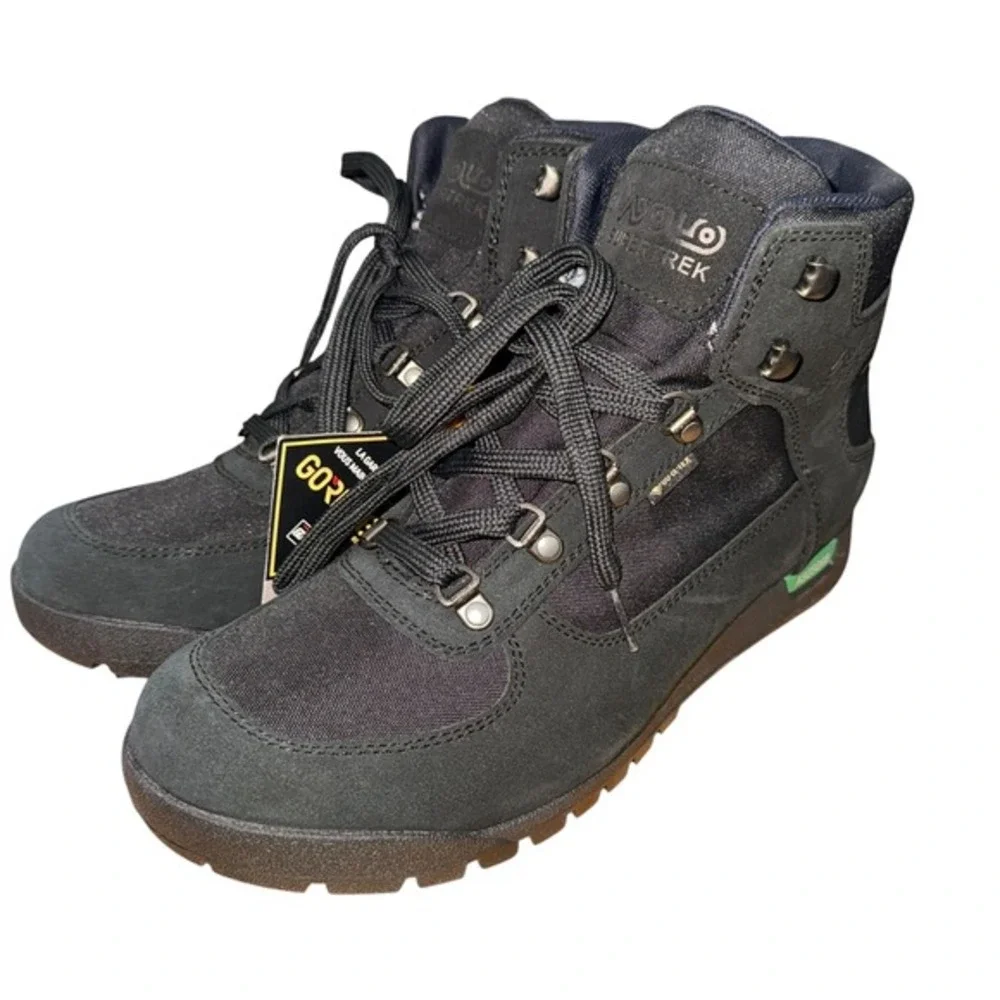 NEW ASOLO SuperTrek GTX MM Men 9 Gore-Tex WATERPROOF Petroleum Black Hiking Boot